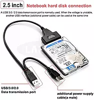 USB 3.0 to SATA HDD Cable Adapter with Power USB to SATA Converter