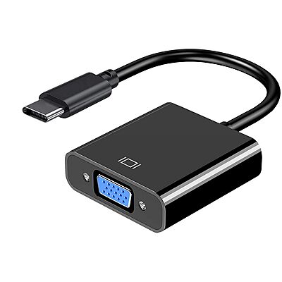 USB Type C to VGA Female Adapter, (Thunderbolt 3 ) Converter Compatible with MacBook Pro, MacBook Air 2018, Dell XPS 13/15, Surface Book 2, iPad Pro, Phone, Projector