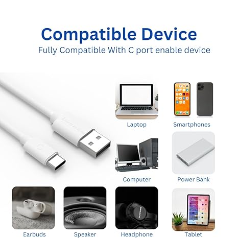 USB Type C Cable for Power Banks, Headphones,Neckband and Other USB Devices (30cm) - 2.4A USB Type C Cable for Power Banks, Headphones,Neckband and Other USB Devices (30cm) - 2.4A