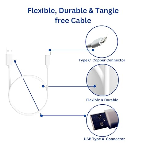 USB Type C Cable for Power Banks, Headphones,Neckband and Other USB Devices (30cm) - 2.4A USB Type C Cable for Power Banks, Headphones,Neckband and Other USB Devices (30cm) - 2.4A