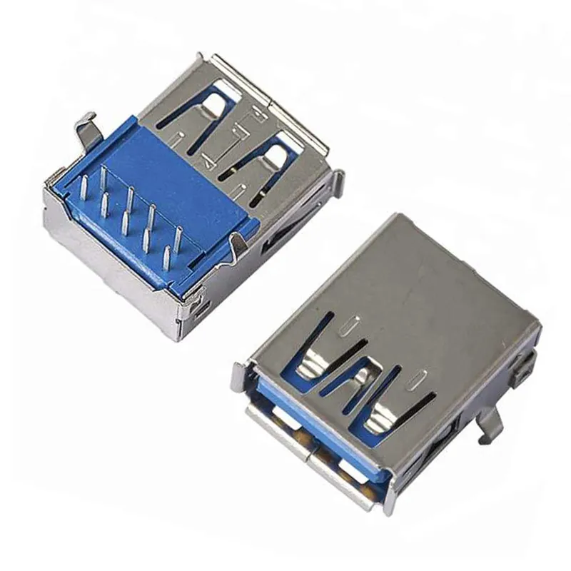 USB 3.0 Type A Female 9 pin Right Angle PCB Mount Connector