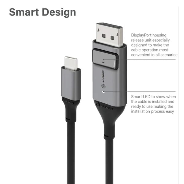 ALOGIC 2m Ultra USB-C (Male) to DP (Male) Cable - 4K @60Hz | ULCDP02-SGR ALOGIC 2m Ultra USB-C (Male) to DP (Male) Cable - 4K @60Hz | ULCDP02-SGR