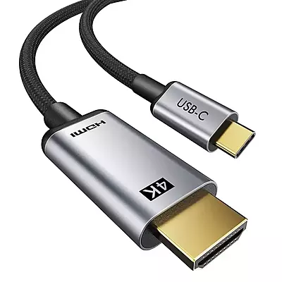 USB 3.1 Type C Male to HDMI Male Cable, Thunderbolt-3 Compatible, Supports Resolutions upto 3840x2160 @60Hz