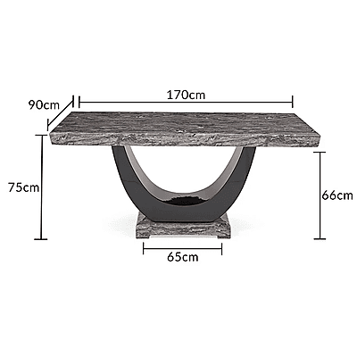 Vikinterio Modern U Shape Six Seater Marble Dining Table Set Vikinterio Modern U Shape Six Seater Marble Dining Table Set