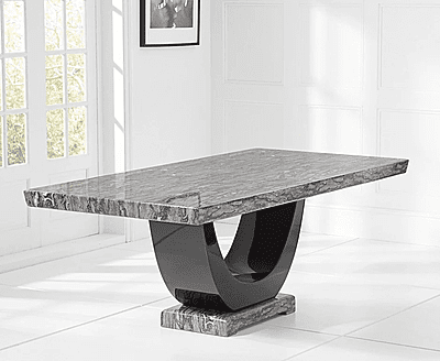 Vikinterio Modern U Shape Six Seater Marble Dining Table Set Vikinterio Modern U Shape Six Seater Marble Dining Table Set