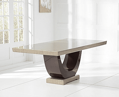 Vikinterio Modern U Shape Six Seater Marble Dining Table Set Vikinterio Modern U Shape Six Seater Marble Dining Table Set