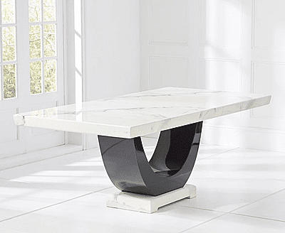Vikinterio Modern U Shape Six Seater Marble Dining Table Set Vikinterio Modern U Shape Six Seater Marble Dining Table Set