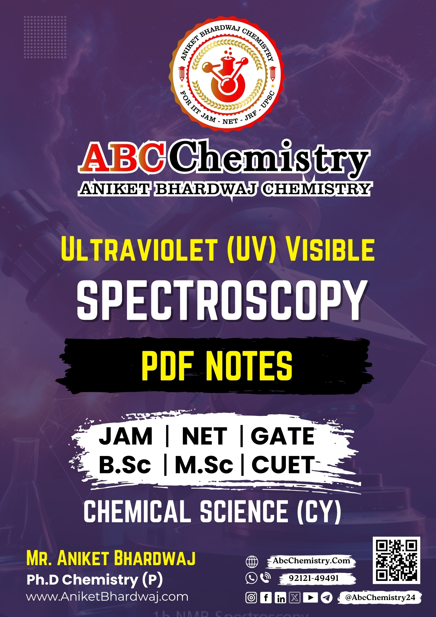 Ultraviolet (UV) Visible SpectroScopy Study Material