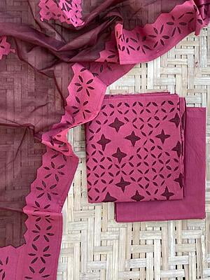Applique Unstitched Suit With Applique Top Catalogue 2-20