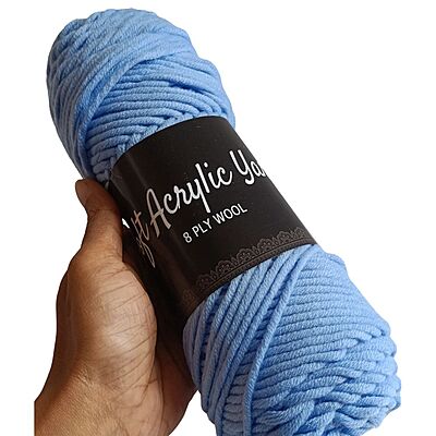 Soft Acrylic Yarn 8 ply Denim Blue