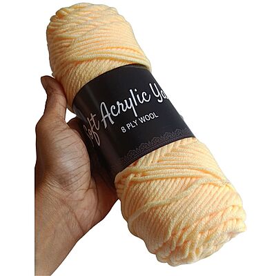 Soft Acrylic Yarn 8 ply Fawn Yellow Soft Acrylic Yarn 8 ply Fawn Yellow