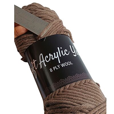 Soft Acrylic Yarn 8 ply Brown