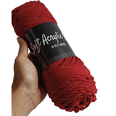 Soft Acrylic Yarn 8 ply Dark Burgundy Soft Acrylic Yarn 8 ply Dark Burgundy