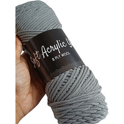 Soft Acrylic Yarn 8 ply Storm Grey Soft Acrylic Yarn 8 ply Storm Grey