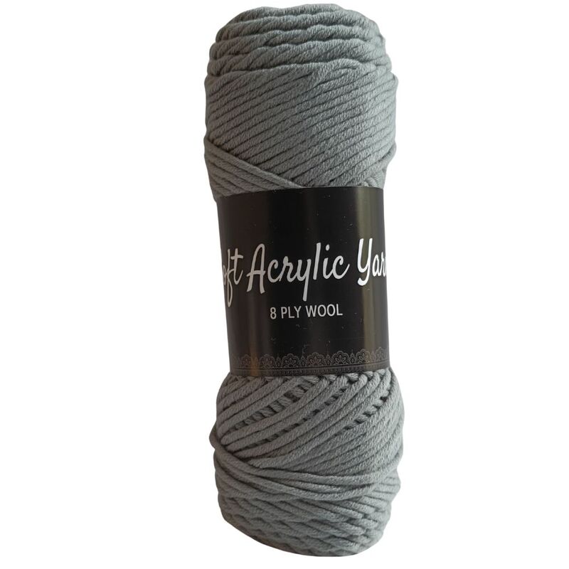 Soft Acrylic Yarn 8 ply Storm Grey Soft Acrylic Yarn 8 ply Storm Grey