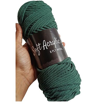 Soft Acrylic Yarn 8 ply Bottle Green Soft Acrylic Yarn 8 ply Bottle Green