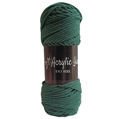 Soft Acrylic Yarn 8 ply Bottle Green Soft Acrylic Yarn 8 ply Bottle Green