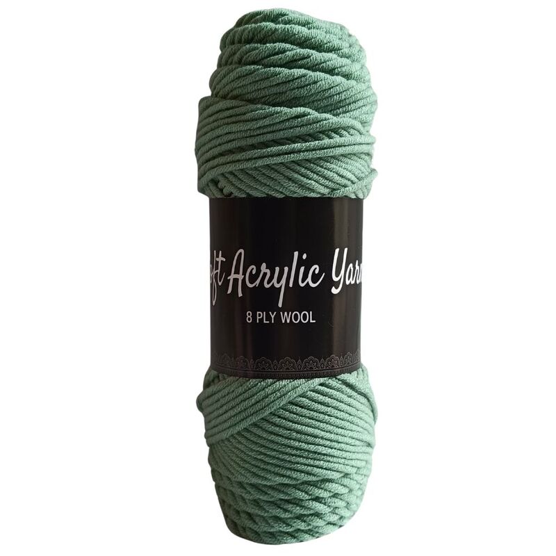 Soft Acrylic Yarn 8 ply Light Moss Green