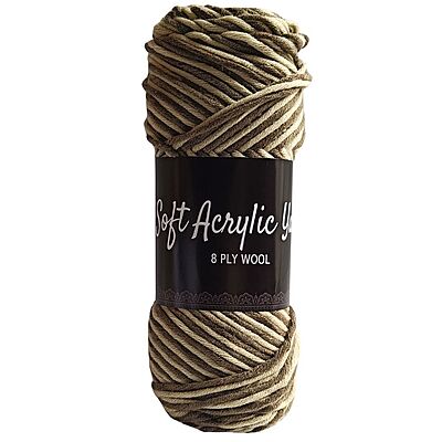 Soft Acrylic Yarn 8 ply Brown-Beige Multi