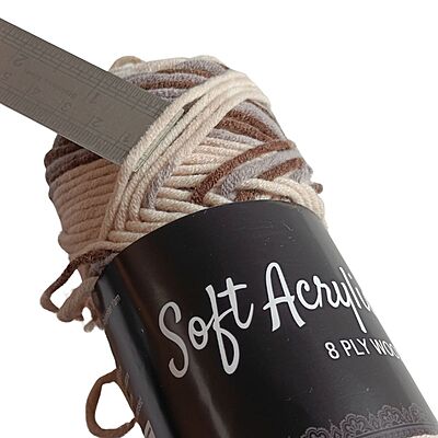 Soft Acrylic Yarn 8 ply Brown-Cream Multi