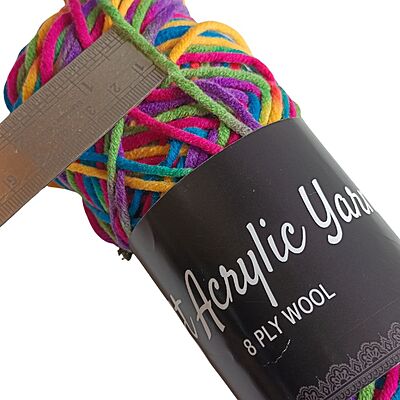 Soft Acrylic Yarn 8 ply Rainbow Multi