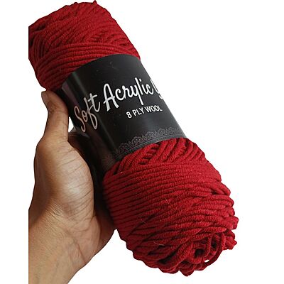 Soft Acrylic Yarn 8 ply Light Maroon Soft Acrylic Yarn 8 ply Light Maroon