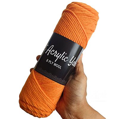 Soft Acrylic Yarn 8 ply Tangerine Orange Soft Acrylic Yarn 8 ply Tangerine Orange