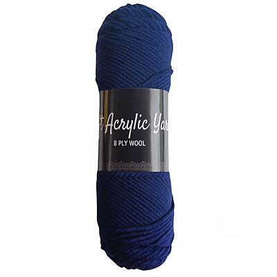 Soft Acrylic Yarn 8 ply Dark Royal Blue