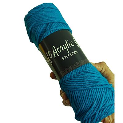 Soft Acrylic Yarn 8 ply Peacock Blue Soft Acrylic Yarn 8 ply Peacock Blue