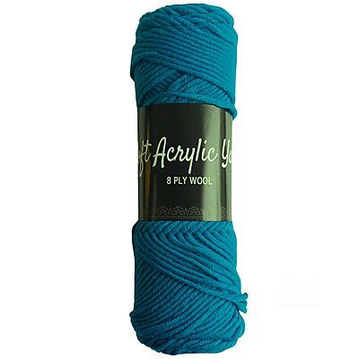 Soft Acrylic Yarn 8 ply Peacock Blue