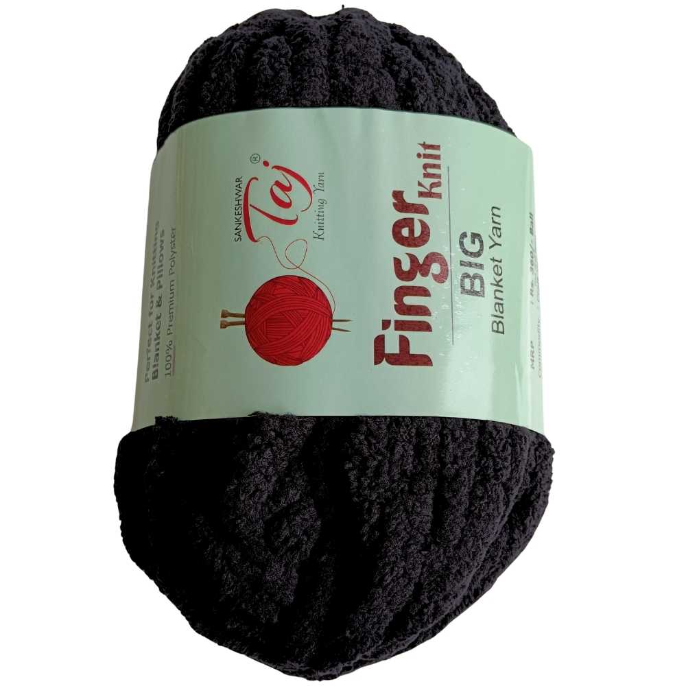 Taj Finger Knit Yarn - Black Taj Finger Knit Yarn - Black