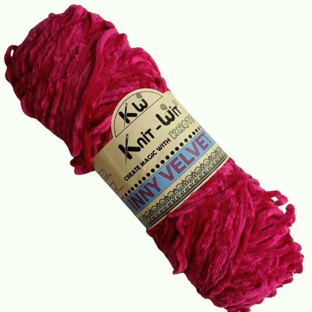 Thin Velvet Yarn 143 Dark Pink Thin Velvet Yarn 143 Dark Pink