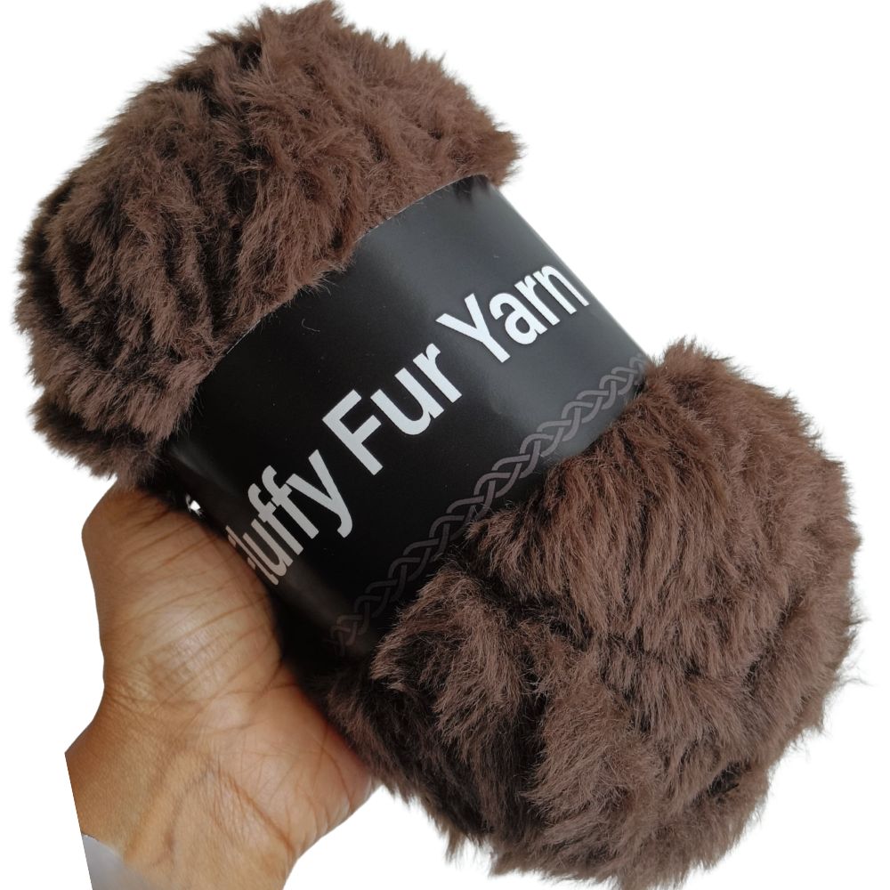 Fluffy Fur Yarn 37 Dark Brown