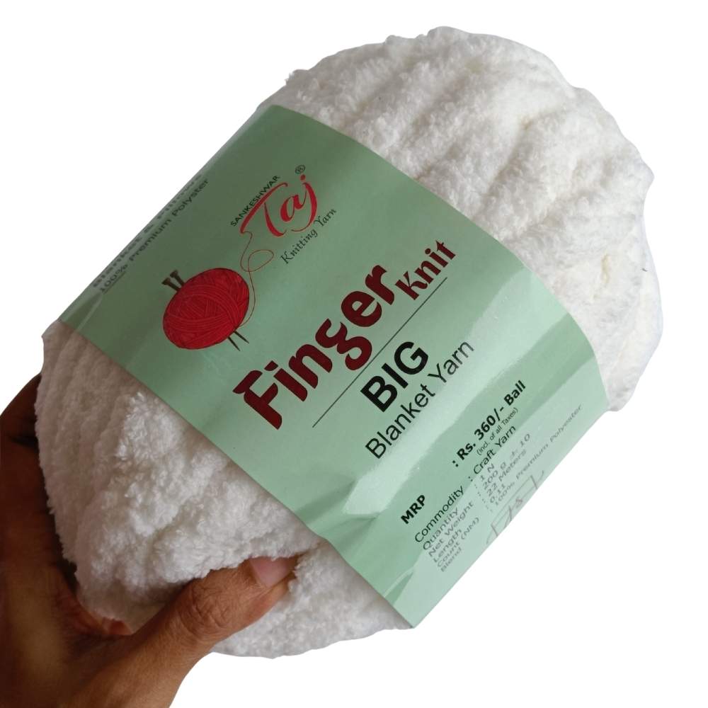Taj Finger Knit Yarn - White Taj Finger Knit Yarn - White