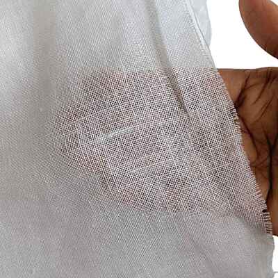 Pure Linen Fabric White