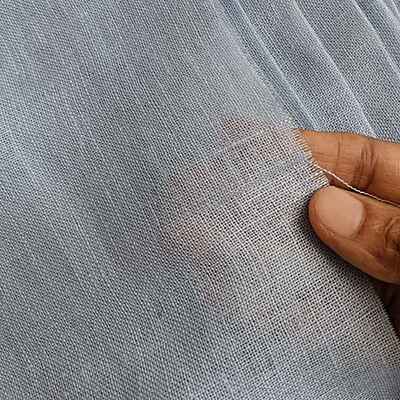 Pure Linen Fabric Star Blue