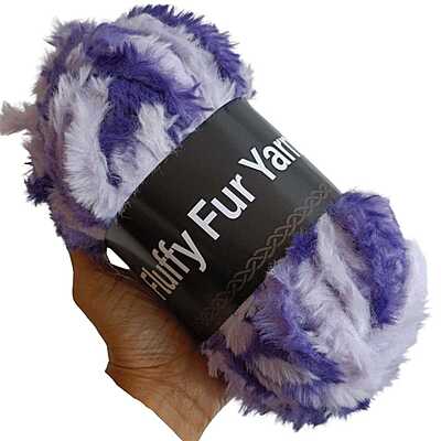 Fluffy Fur Yarn 75 Multi Heliotrope