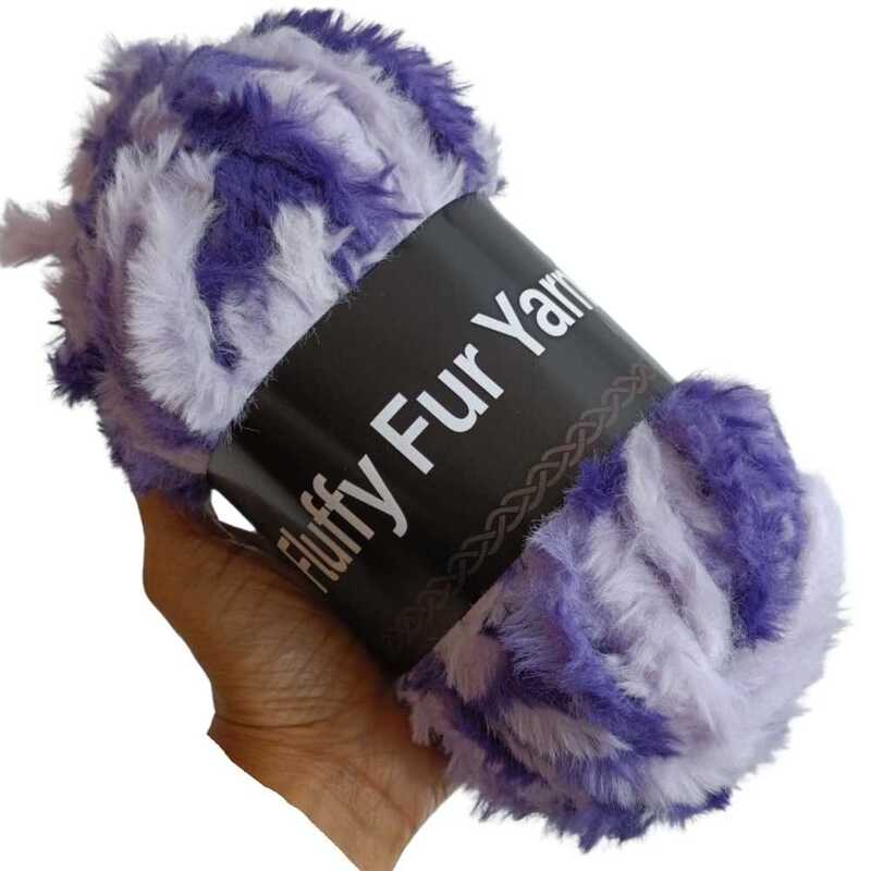 Fluffy Fur Yarn 75 Multi Heliotrope