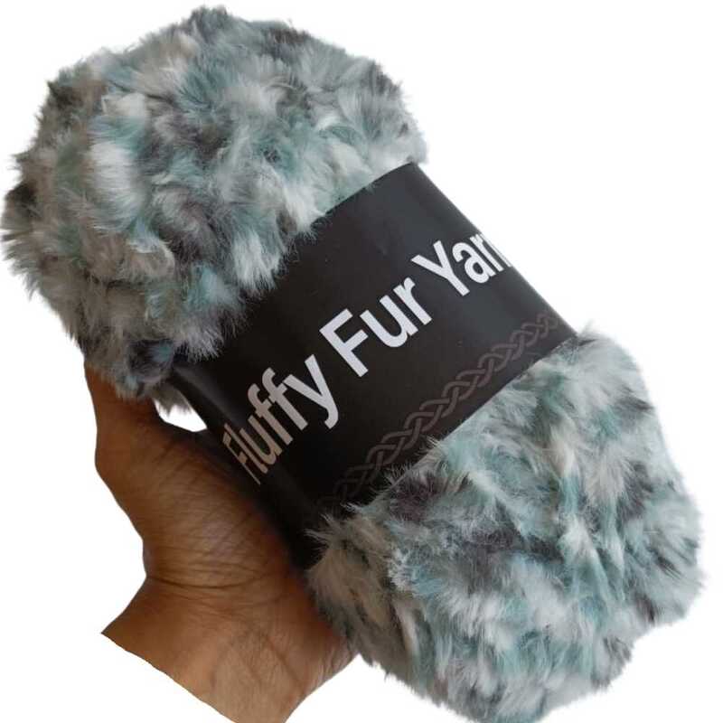 Fluffy Fur Yarn 80 Multi Speckled Green Fluffy Fur Yarn 80 Multi Speckled Green