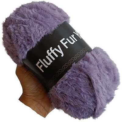 Fluffy Fur Yarn 71 Purplish Grey