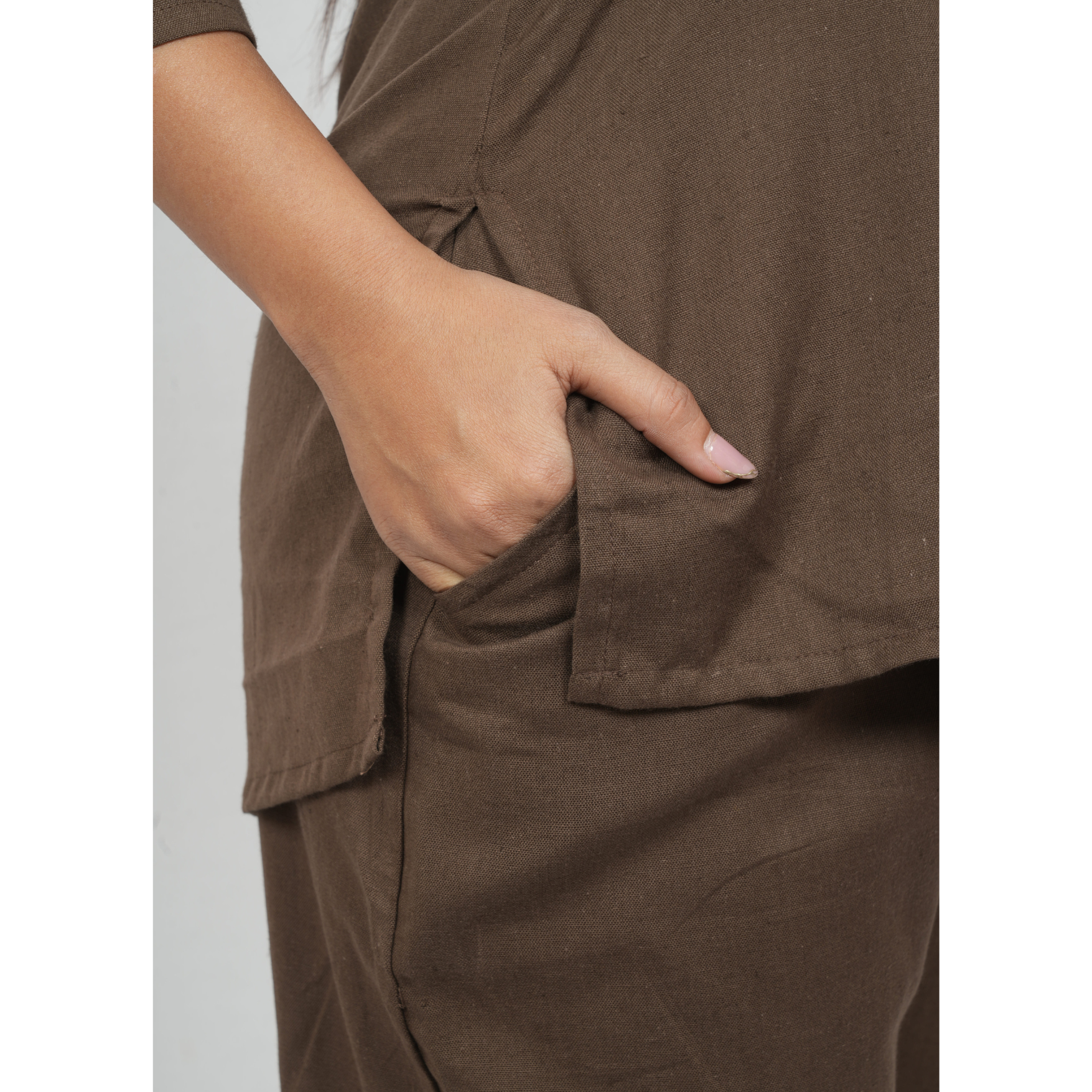 Nivaah Coffee Cotton Short Co-Ord Set