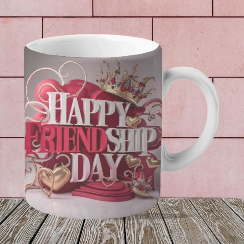 Friendship Day Coffee Mug with Happy Friendship Day Printed 11oz Ceramic White Friendship Day Coffee Mug with Happy Friendship Day Printed 11oz Ceramic White