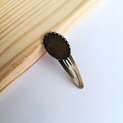Tic Tac Hair Clip Bezel  Antique Bronze 32 mm
