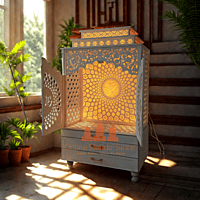 Om Aura Corian Mandir with Folding Doors Om Aura Corian Mandir with Folding Doors