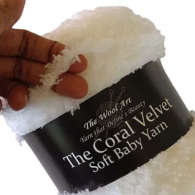 Coral Velvet Soft Baby Yarn White