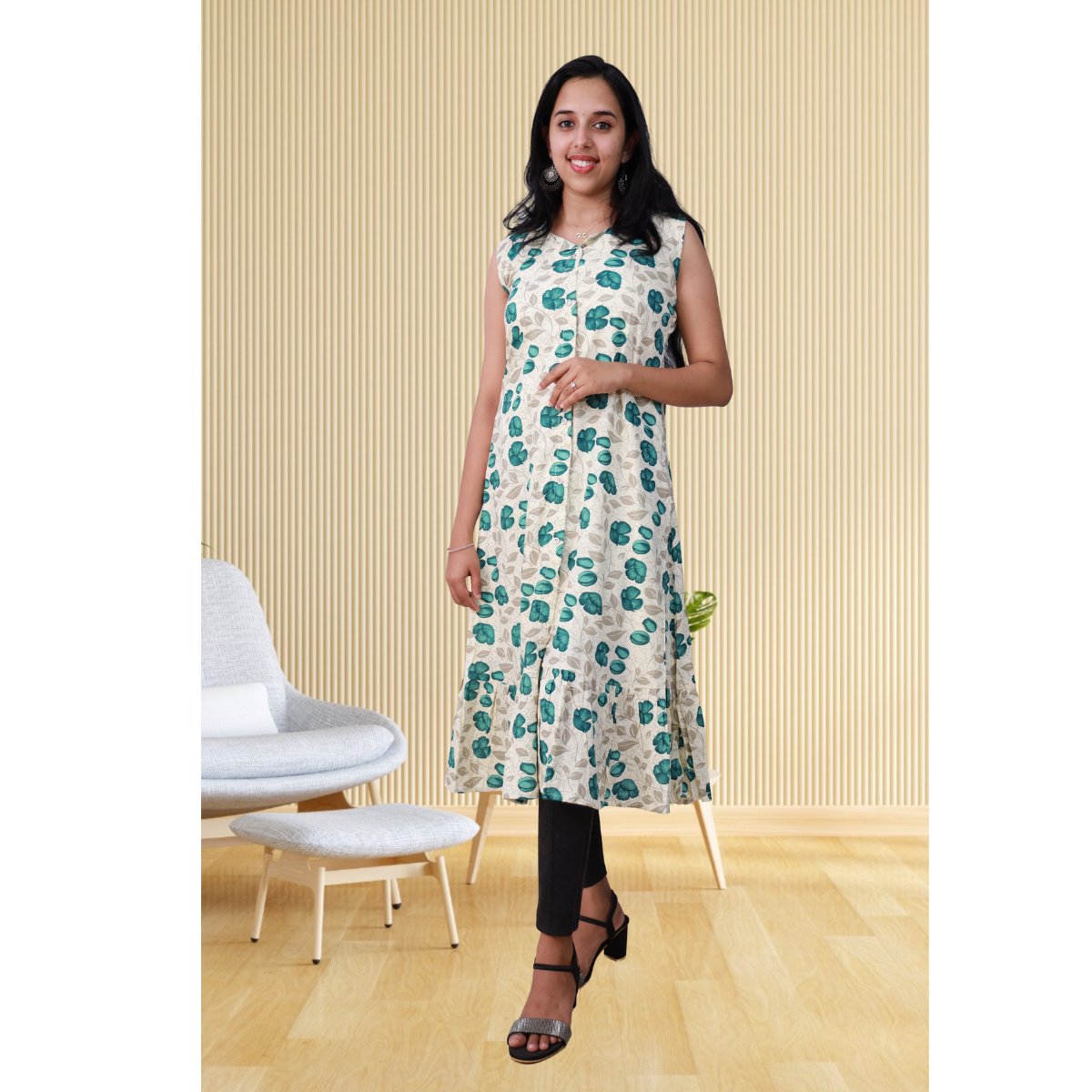Shiya Sleeveless Indigo Blue Print