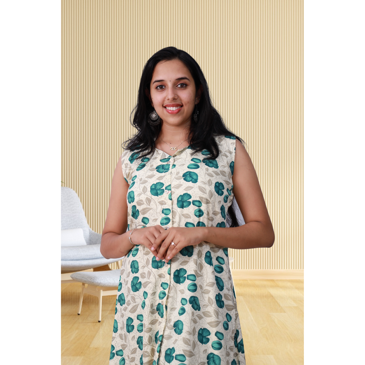 Shiya Sleeveless Indigo Blue Print