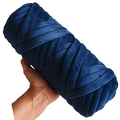 Jumbo Finger Knitting Yarn 15mm- 48 Navy Blue