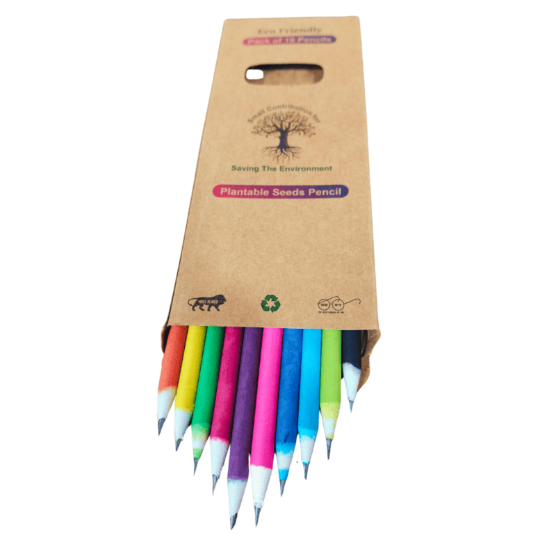 Colour Paper Black Lead Seed Pencil – Eco-Friendly Plantable Pencil Made from Recycled Paper