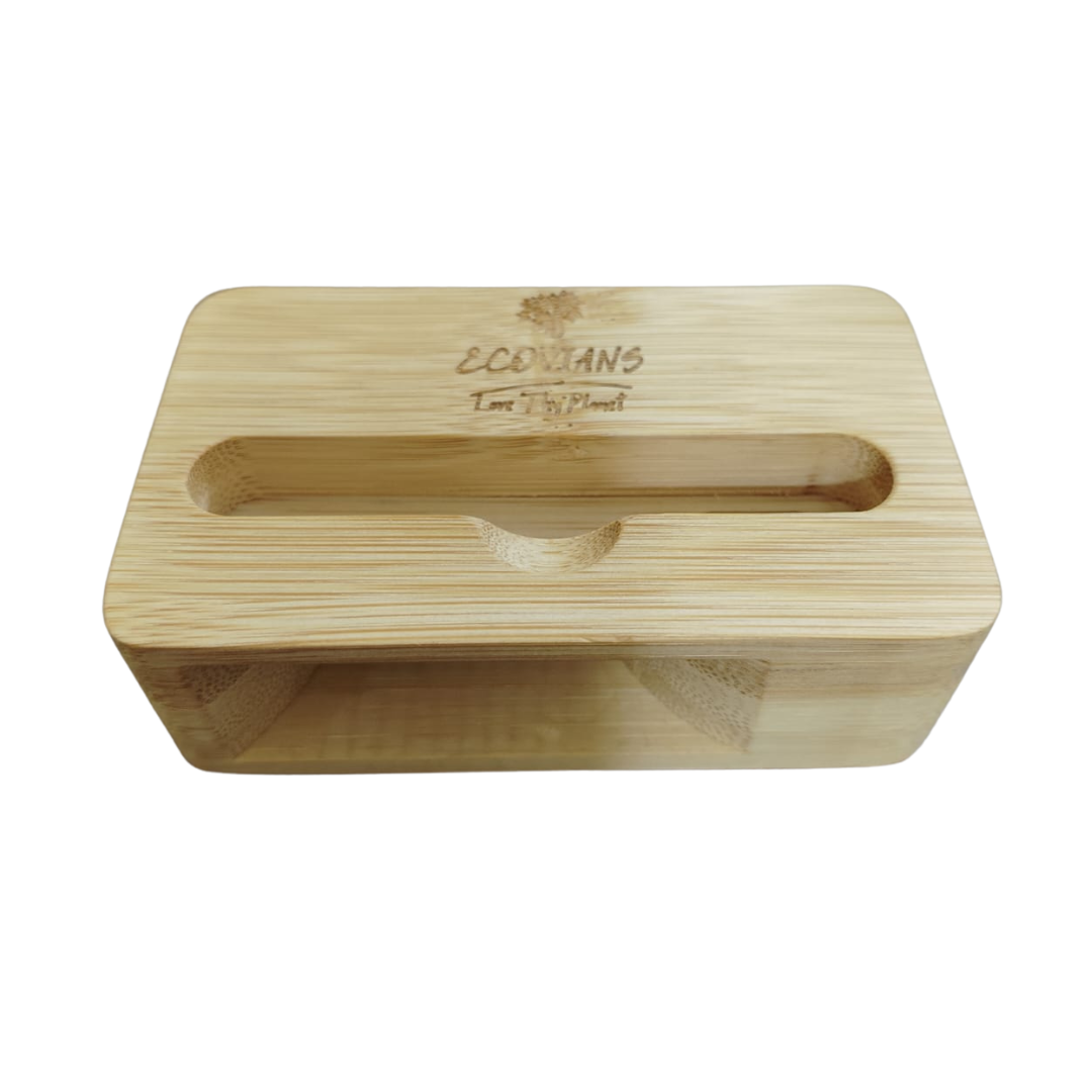 Bamboo Square Natural Amplifier cum Phone Stand – Eco-Friendly Passive Sound Amplifier & Mobile Holder